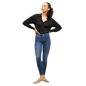 FRAME Denim Le Skinny De Jeanne in Lupine Curve Hugging Mid Rise Jeans Size 27